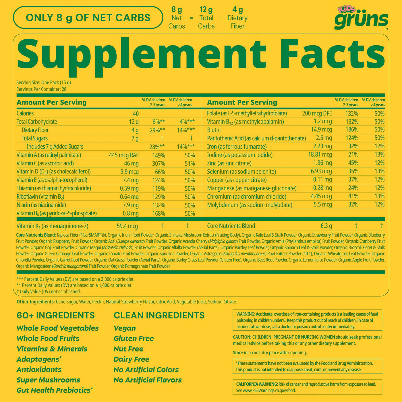 Hanoi Bloom nutrition label desktop